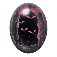 Cabochon en Verre Illustré Chauves-Souris Halloween 13x18, 18x25 ou 30x40mm  pour la Création de Bijoux Fantaisie - DIY