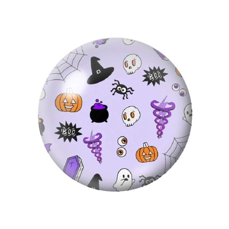 Cabochon en Verre Illustré Halloween 12 à 25mm
