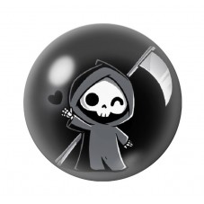 Cabochon en Verre Illustré Faucheuse Halloween 12 à 25mm  pour la Création de Bijoux Fantaisie - DIY