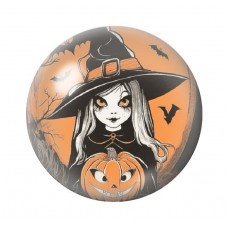 Cabochon en Verre Illustré Sorcière Halloween 12 à 25mm  pour la Création de Bijoux Fantaisie - DIY