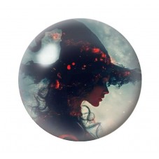 Cabochon en Verre Illustré Sorcière Halloween 12 à 25mm  pour la Création de Bijoux Fantaisie - DIY