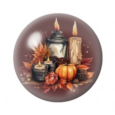 Cabochon en Verre Illustré Bougies Halloween 12 à 25mm  pour la Création de Bijoux Fantaisie - DIY