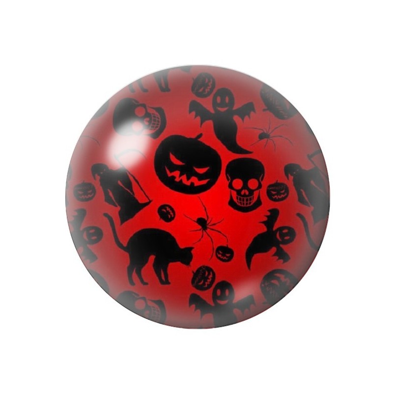 Cabochon en Verre Illustré Halloween 12 à 25mm