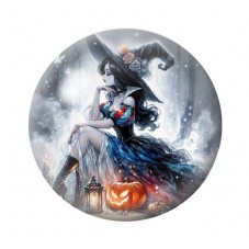 Cabochon en Verre Illustré Blanche-Neige Halloween 12 à 25mm  pour la Création de Bijoux Fantaisie - DIY