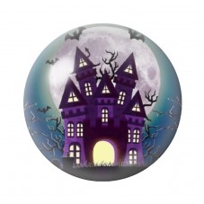 Cabochon en Verre Illustré Maison Hantée Halloween 12 à 25mm  pour la Création de Bijoux Fantaisie - DIY