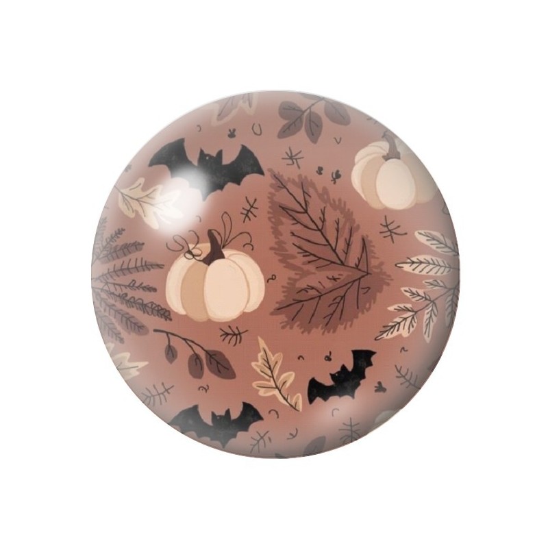 Cabochon en Verre Illustré Chauves-Souris Halloween 12 à 25mm