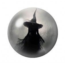 Cabochon en Verre Illustré Sorcière Halloween 12 à 25mm  pour la Création de Bijoux Fantaisie - DIY