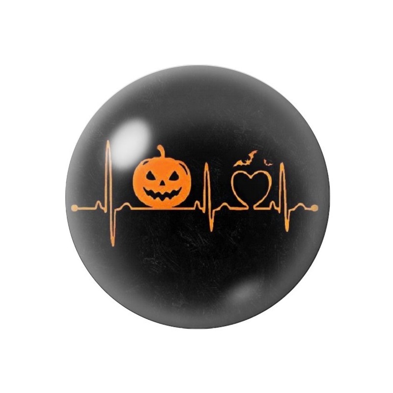 Cabochon en Verre Illustré Pouls Citrouille Halloween 12 à 25mm