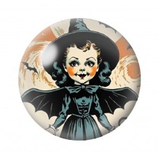 Cabochon en Verre Illustré Sorcière Halloween 12 à 25mm  pour la Création de Bijoux Fantaisie - DIY