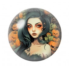 Cabochon en Verre Illustré Sorcière Halloween 12 à 25mm  pour la Création de Bijoux Fantaisie - DIY