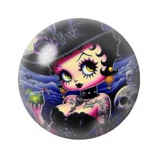 Cabochon en Verre Illustré Betty Boop Halloween 12 à 25mm  pour la Création de Bijoux Fantaisie - DIY
