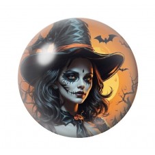 Cabochon en Verre Illustré Sorcière Halloween 12 à 25mm  pour la Création de Bijoux Fantaisie - DIY