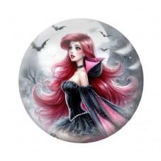 Cabochon en Verre Illustré La Petite Sirène Halloween 12 à 25mm  pour la Création de Bijoux Fantaisie - DIY