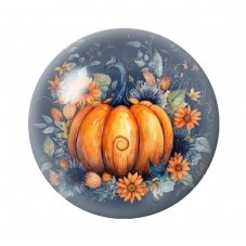 Cabochon en Verre Illustré Citrouille Halloween 12 à 25mm  pour la Création de Bijoux Fantaisie - DIY