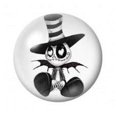 Cabochon en Verre Illustré Jack Halloween 12 à 25mm  pour la Création de Bijoux Fantaisie - DIY