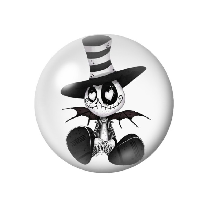 Cabochon en Verre Illustré Jack Halloween 12 à 25mm
