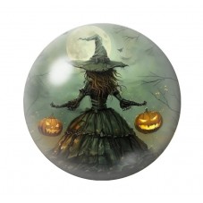 Cabochon en Verre Illustré Sorcière Lanternes Citrouilles Halloween 12 à 25mm  pour la Création de Bijoux Fantaisie - DIY