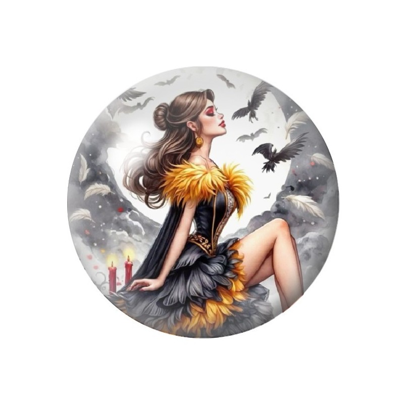 Cabochon en Verre Illustré La Belle et la Bête Halloween 12 à 25mm