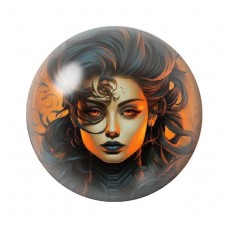 Cabochon en Verre Illustré Femme Halloween 12 à 25mm  pour la Création de Bijoux Fantaisie - DIY