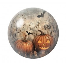 Cabochon en Verre Illustré Citrouilles Halloween 12 à 25mm  pour la Création de Bijoux Fantaisie - DIY