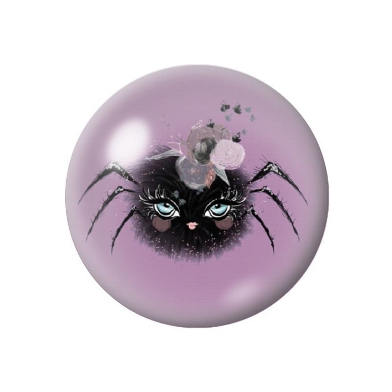 Cabochon en Verre Illustré Araignée Halloween 12 à 25mm