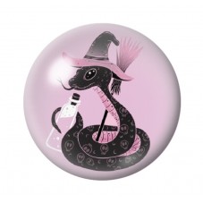Cabochon en Verre Illustré Serpent Halloween 12 à 25mm  pour la Création de Bijoux Fantaisie - DIY