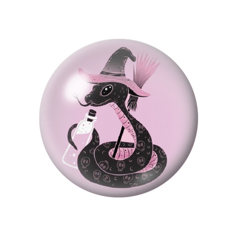 Cabochon en Verre Illustré Serpent Halloween 12 à 25mm