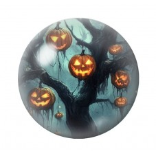Cabochon en Verre Illustré Arbre Citrouilles Halloween 12 à 25mm  pour la Création de Bijoux Fantaisie - DIY