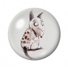 Cabochon en Verre Illustré Frankenweenie Halloween 12 à 25mm  pour la Création de Bijoux Fantaisie - DIY