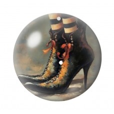 Cabochon en Verre Illustré Chaussures Sorcière Halloween 12 à 25mm  pour la Création de Bijoux Fantaisie - DIY