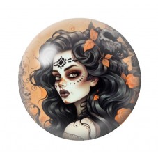 Cabochon en Verre Illustré Femme Gothique Halloween 12 à 25mm  pour la Création de Bijoux Fantaisie - DIY