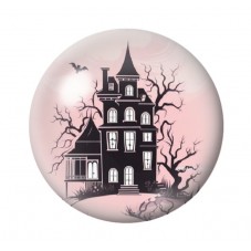 Cabochon en Verre Illustré Manoir Hanté Halloween 12 à 25mm  pour la Création de Bijoux Fantaisie - DIY