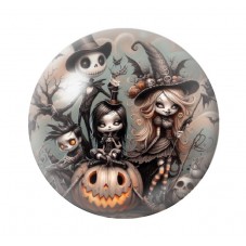 Cabochon en Verre Illustré Jack Halloween 12 à 25mm  pour la Création de Bijoux Fantaisie - DIY