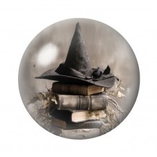 Cabochon en Verre Illustré Livres Chapeau de Sorcière Halloween 12 à 25mm  pour la Création de Bijoux Fantaisie - DIY