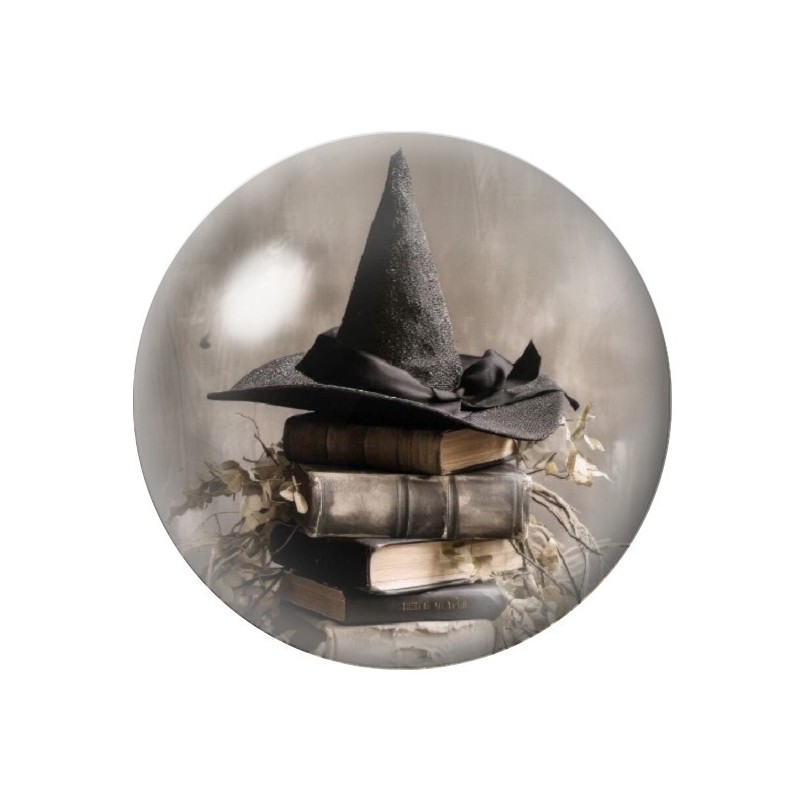 Cabochon en Verre Illustré Livres Chapeau de Sorcière Halloween 12 à 25mm