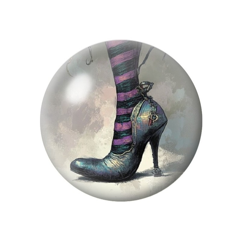 Cabochon en Verre Illustré Chaussures de Sorcière Halloween 12 à 25mm
