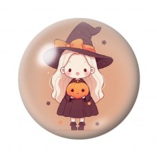 Cabochon en Verre Illustré Petite Fille Citrouille Halloween 12 à 25mm  pour la Création de Bijoux Fantaisie - DIY