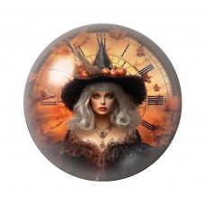 Cabochon en Verre Illustré Sorcière Halloween 12 à 25mm  pour la Création de Bijoux Fantaisie - DIY