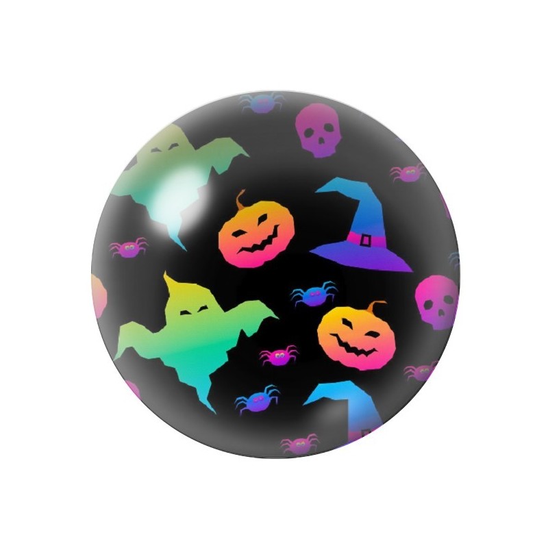 Cabochon en Verre Illustré Halloween 12 à 25mm