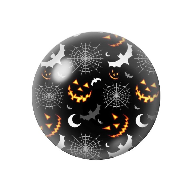 Cabochon en Verre Illustré Halloween 12 à 25mm