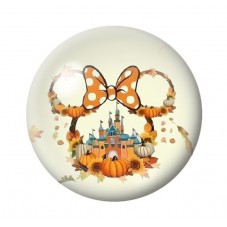 Cabochon en Verre Illustré Minnie Halloween 12 à 25mm  pour la Création de Bijoux Fantaisie - DIY
