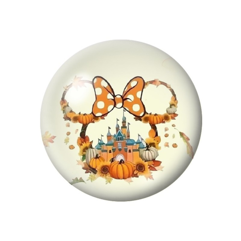 Cabochon en Verre Illustré Minnie Halloween 12 à 25mm