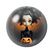 Cabochon en Verre Illustré Jeune Fille Gothique Halloween 12 à 25mm  pour la Création de Bijoux Fantaisie - DIY