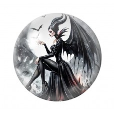 Cabochon en Verre Illustré Maléfique Halloween 12 à 25mm  pour la Création de Bijoux Fantaisie - DIY