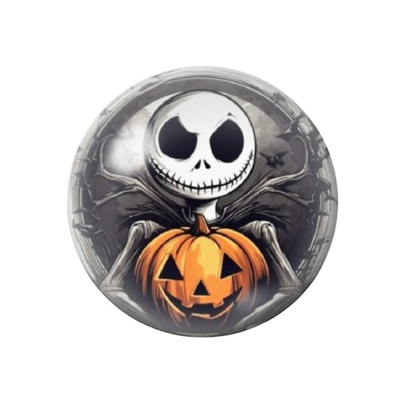 Cabochon en Verre Illustré Jack Citrouille Halloween 12 à 25mm
