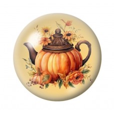 Cabochon en Verre Illustré Théière Halloween 12 à 25mm  pour la Création de Bijoux Fantaisie - DIY