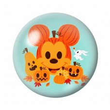 Cabochon en Verre Illustré Mickey Halloween 12 à 25mm  pour la Création de Bijoux Fantaisie - DIY