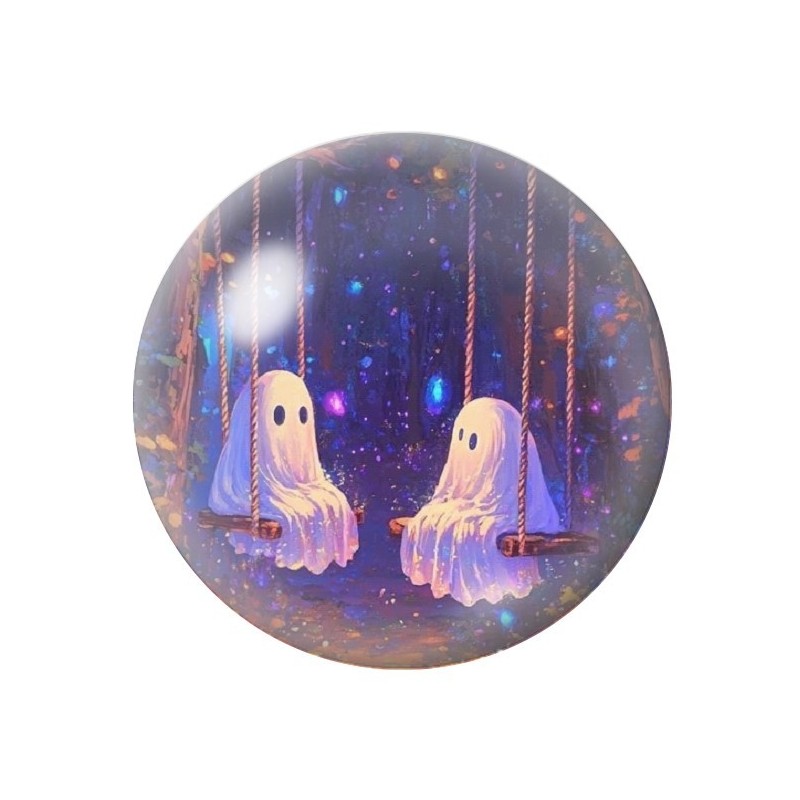 Cabochon en Verre Illustré Fantômes Halloween 12 à 25mm