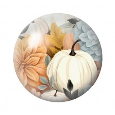 Cabochon en Verre Illustré Citrouille Fleurs Halloween 12 à 25mm  pour la Création de Bijoux Fantaisie - DIY