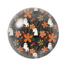 Cabochon en Verre Illustré Fantômes Fleurs Halloween 12 à 25mm  pour la Création de Bijoux Fantaisie - DIY